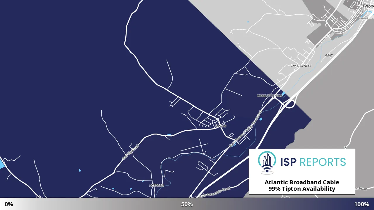 Tipton, PA map of internet availability