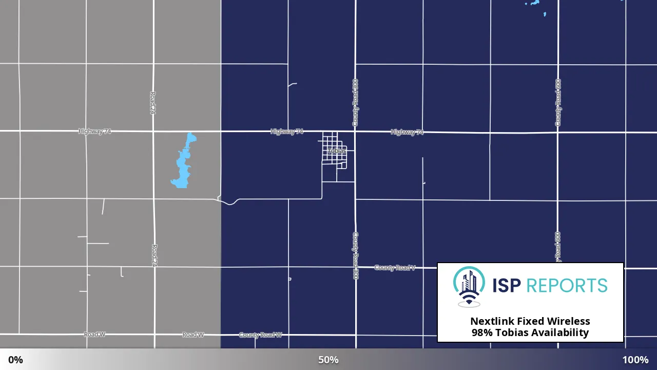 Tobias, NE map of internet availability