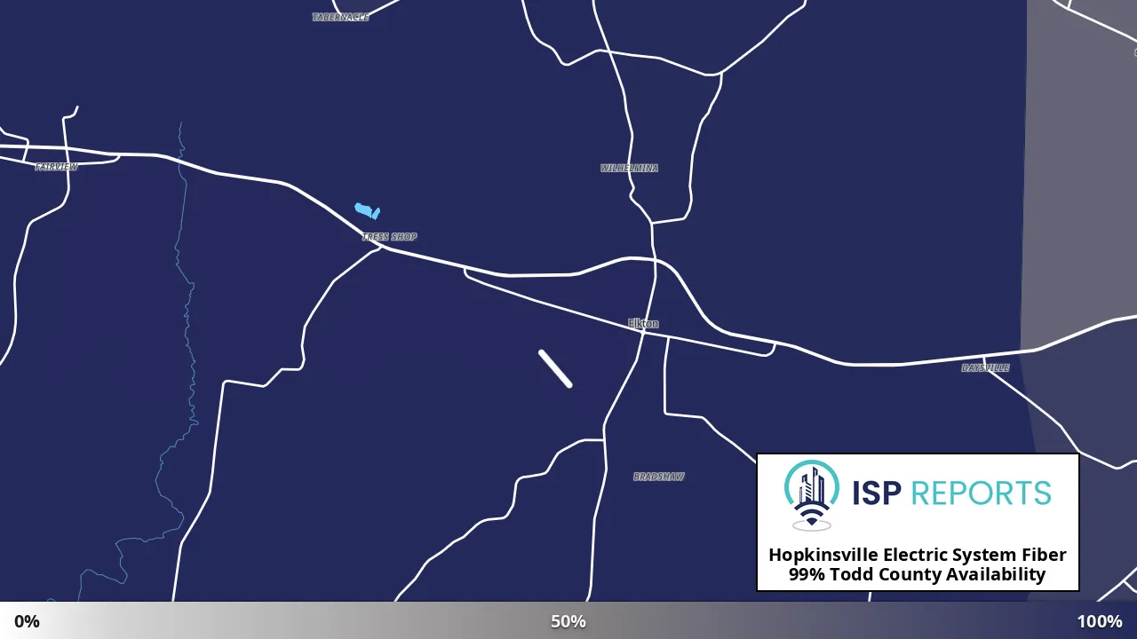 Todd County, KY map of internet availability