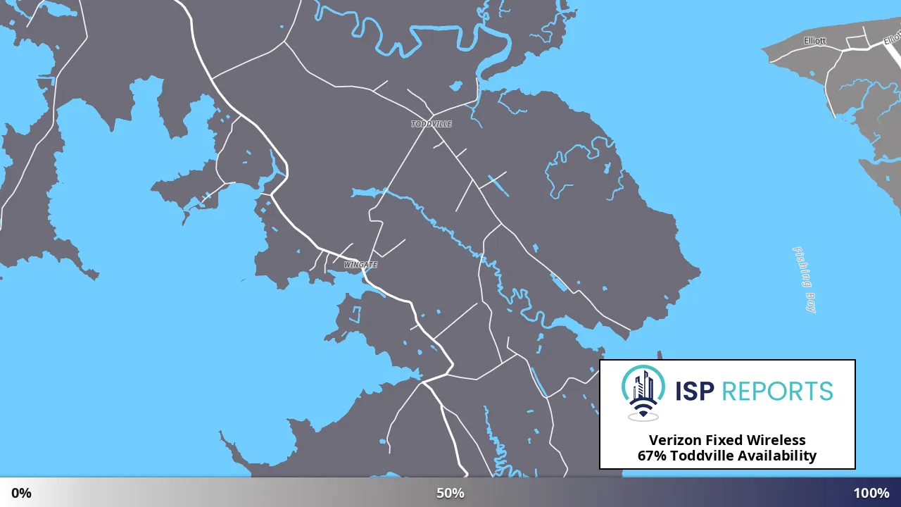 Toddville, MD map of internet availability