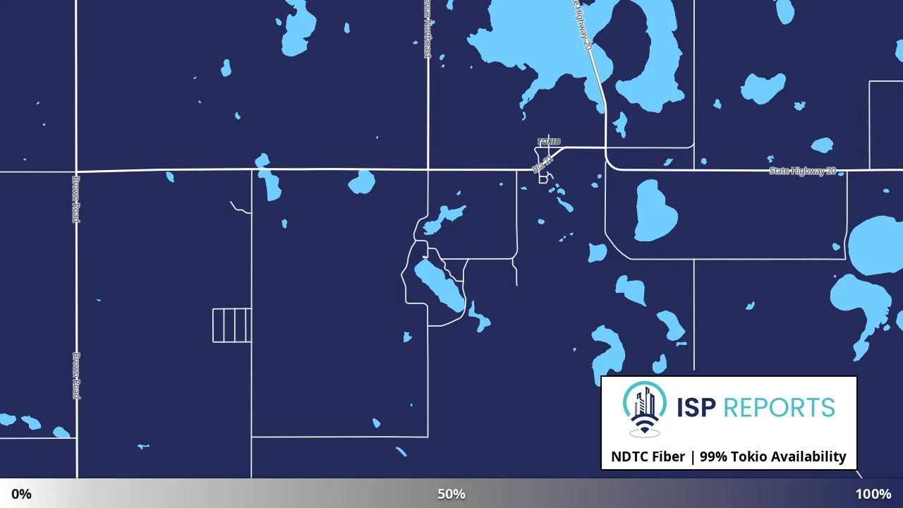 Tokio, ND map of internet availability