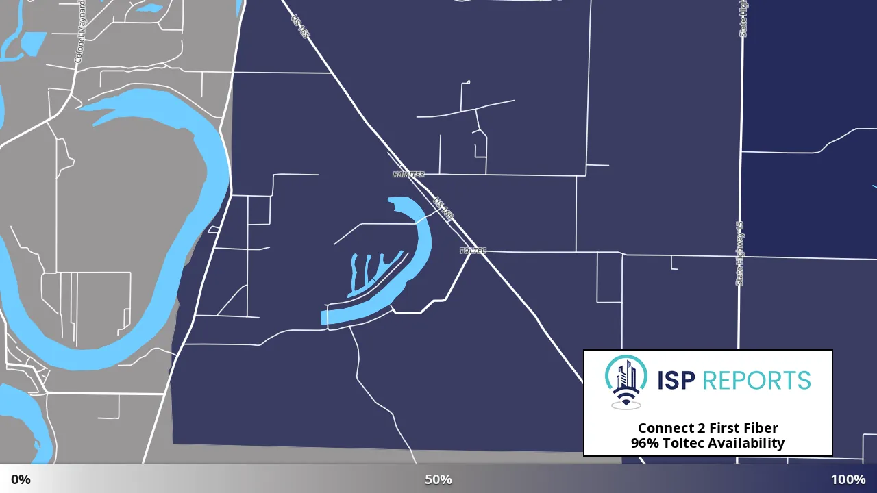 Toltec, AR map of internet availability