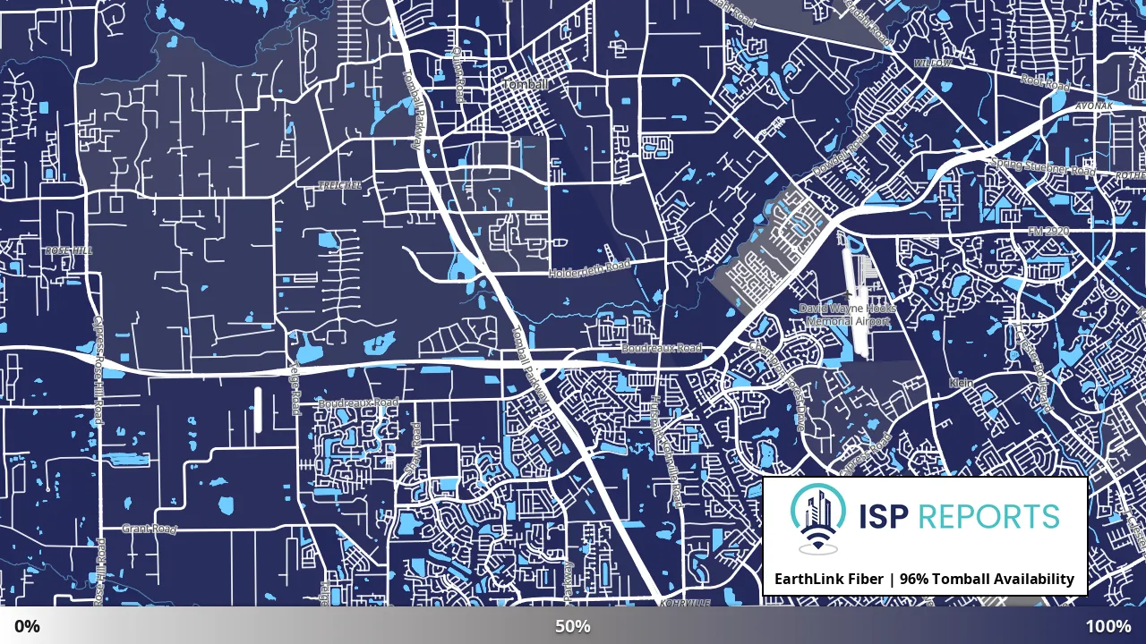 Tomball, TX map of internet availability