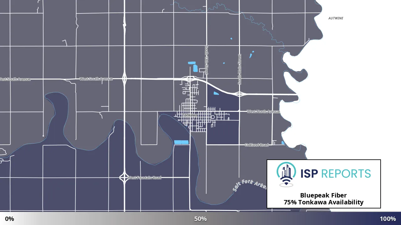 Tonkawa, OK map of internet availability