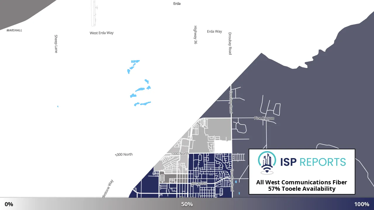 Tooele, UT map of internet availability