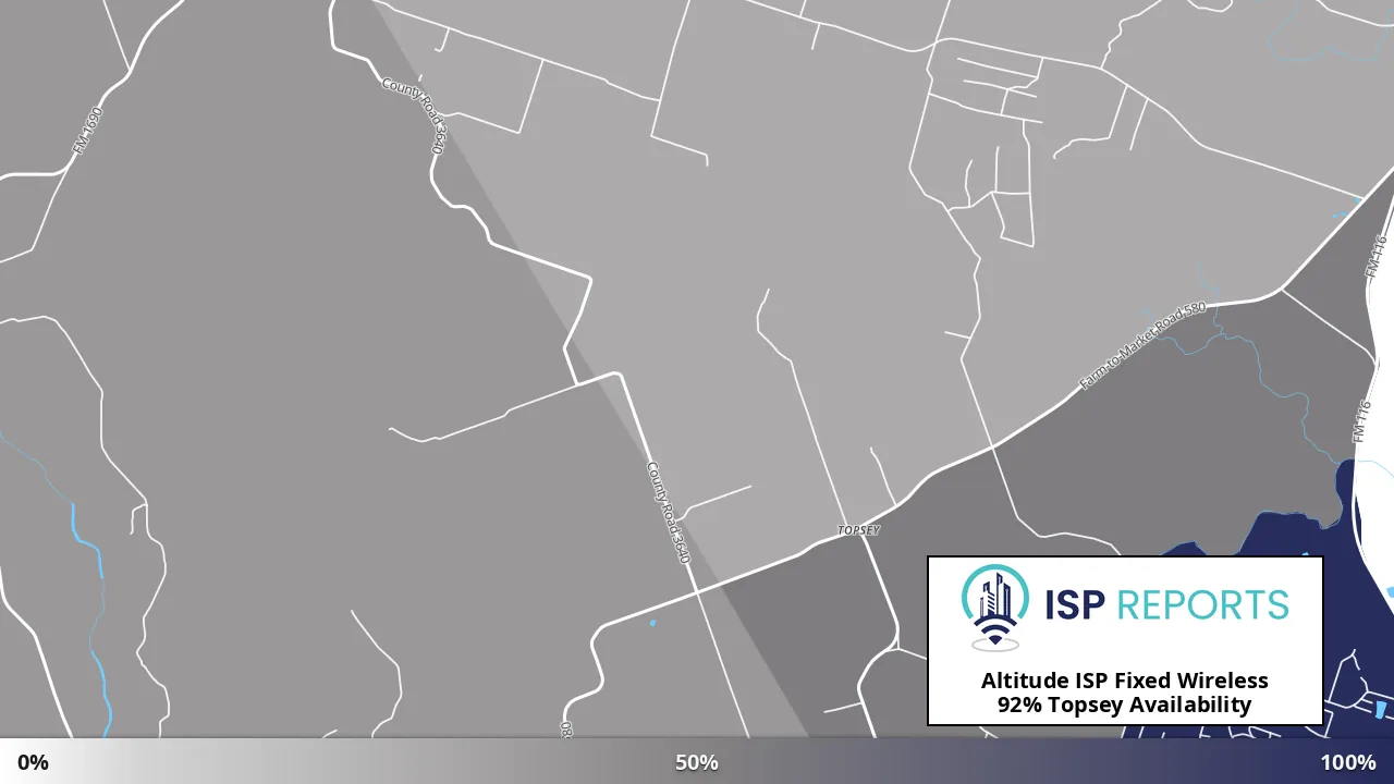 Topsey, TX map of internet availability