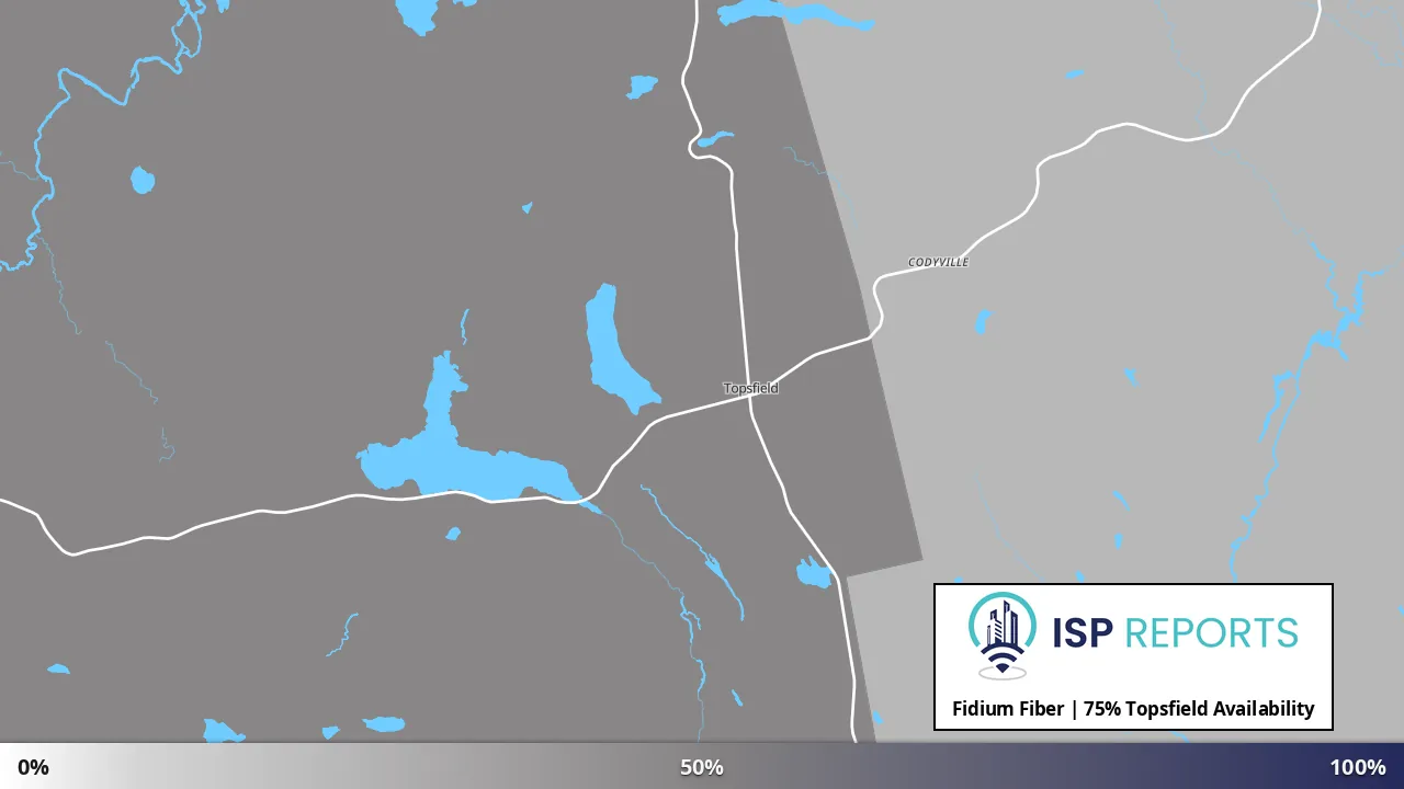 Topsfield, ME map of internet availability