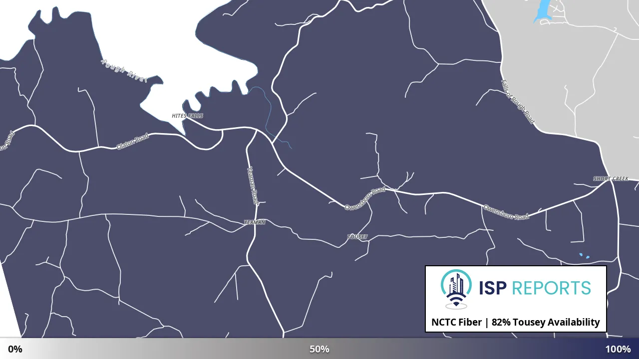 Tousey, KY map of internet availability