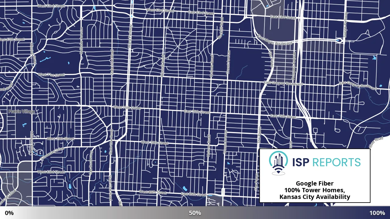 Tower Homes, Kansas City, MO map of internet availability