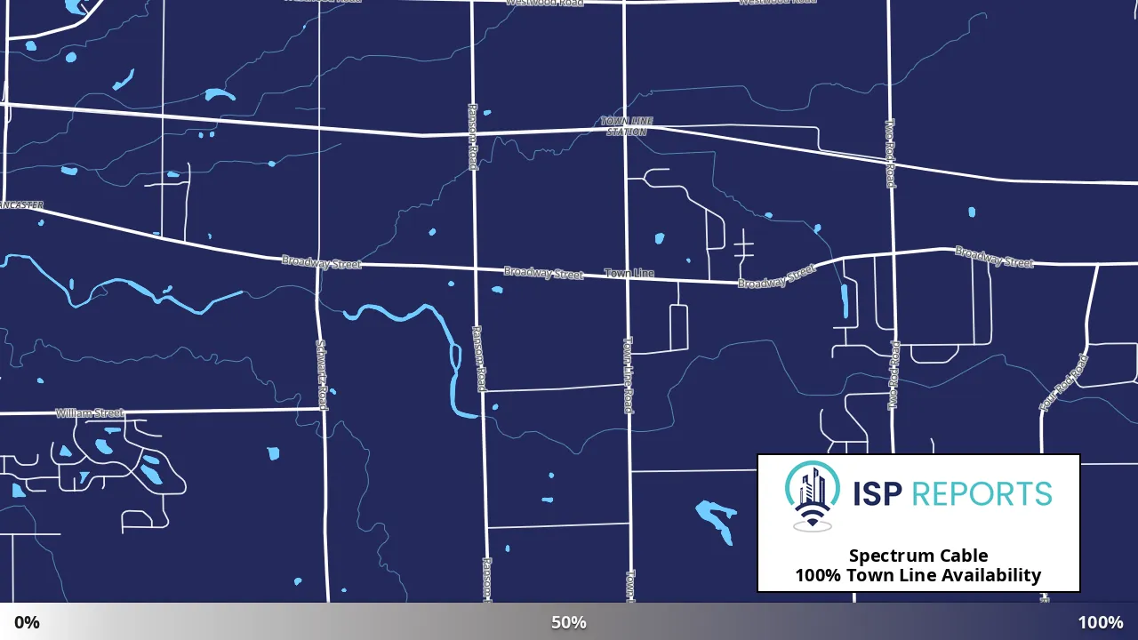 Town Line, NY map of internet availability