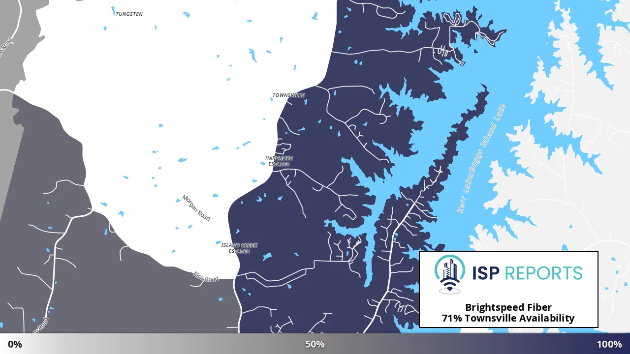 Townsville, NC map of internet availability