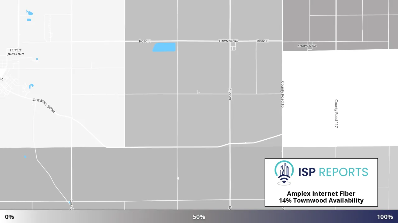 Townwood, OH map of internet availability