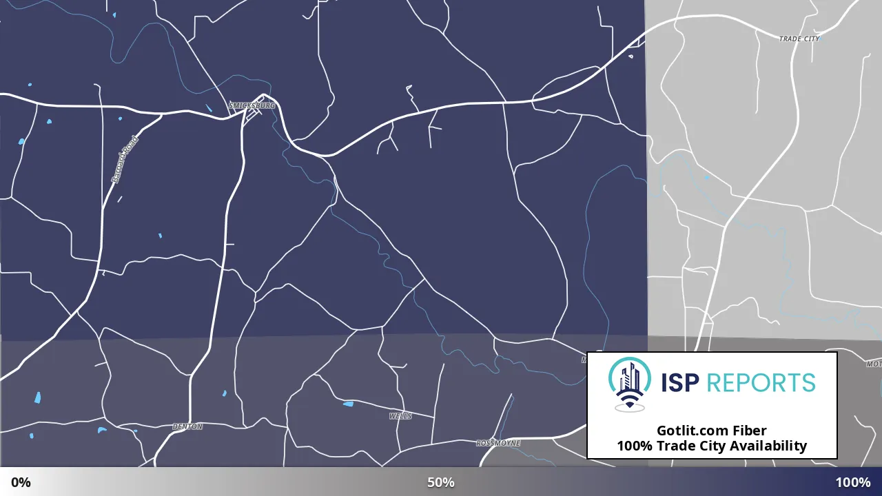 Trade City, PA map of internet availability