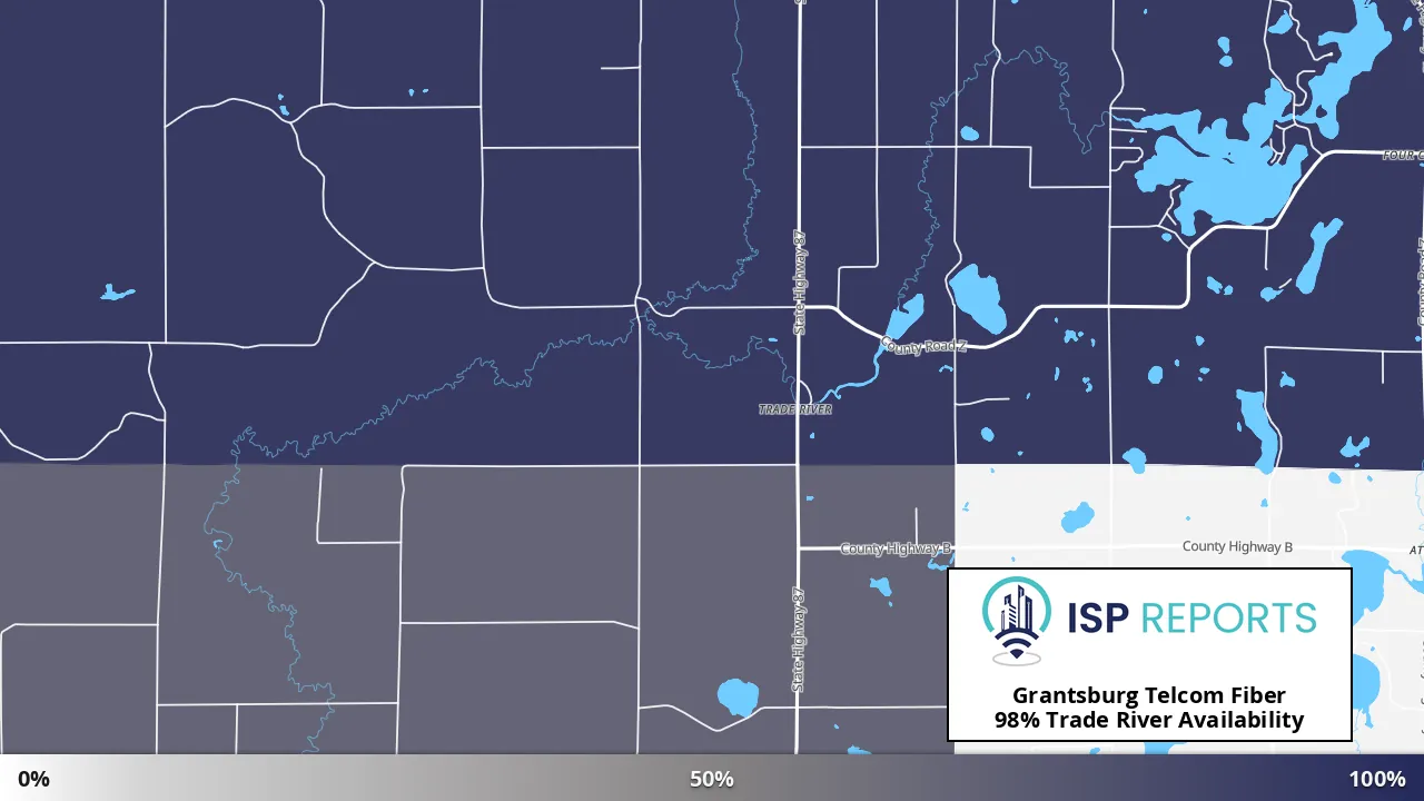 Trade River, WI map of internet availability