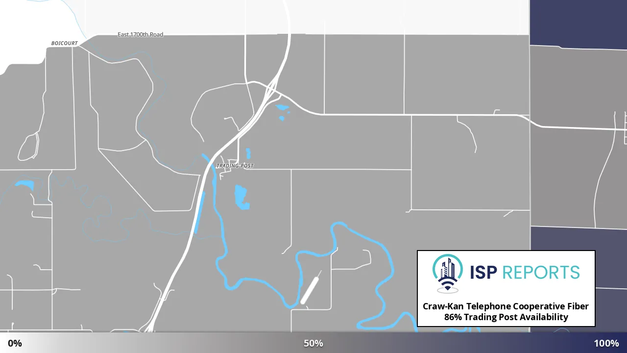 Trading Post, KS map of internet availability