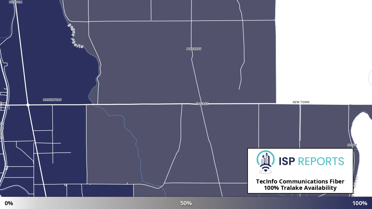 Tralake, MS map of internet availability