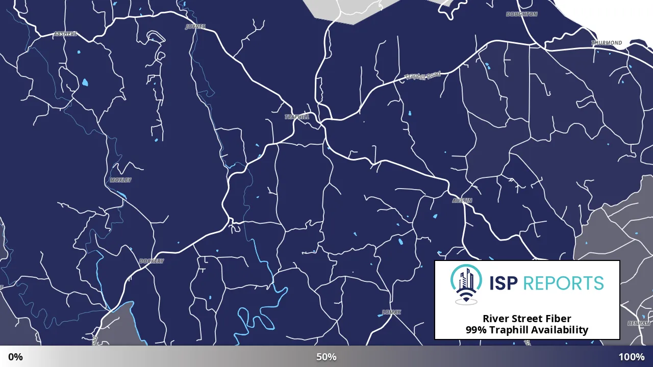 Traphill, NC map of internet availability