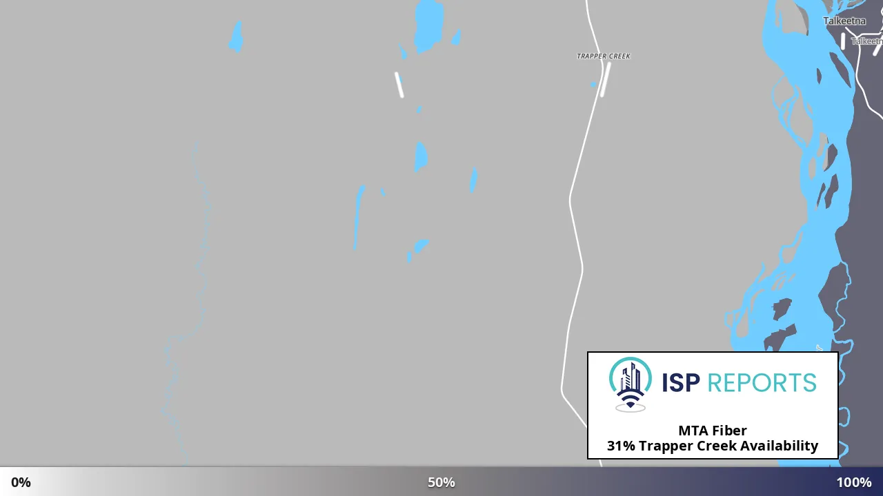 Trapper Creek, AK map of internet availability