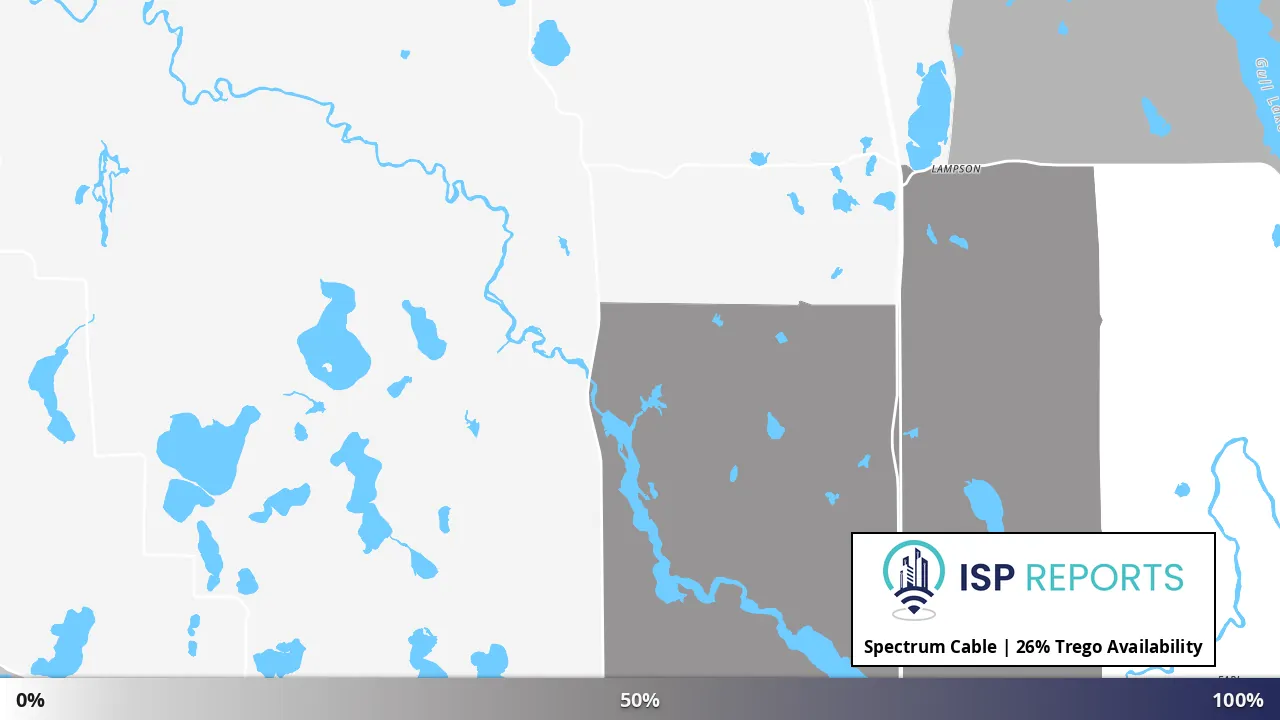 Trego, WI map of internet availability