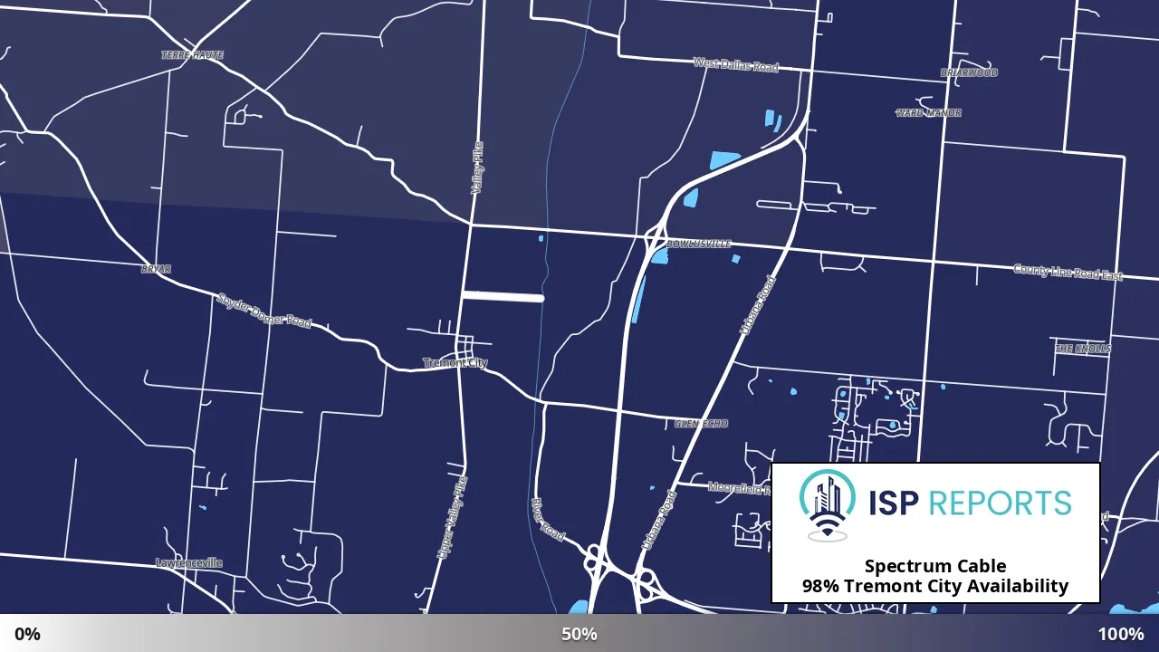 Tremont City, OH map of internet availability
