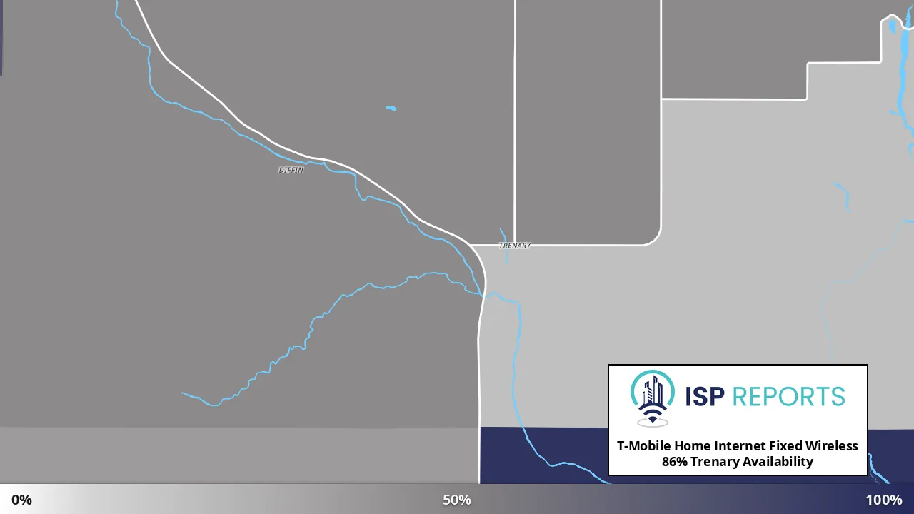 Trenary, MI map of internet availability