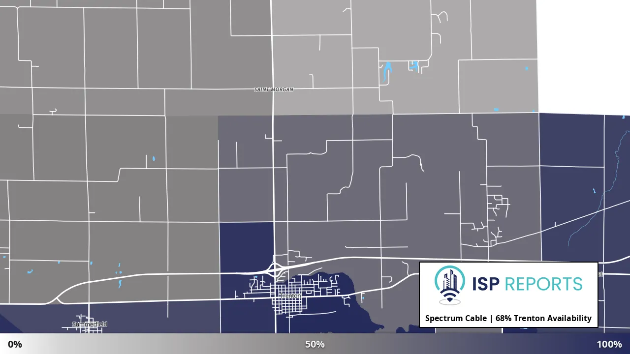 Trenton, IL map of internet availability