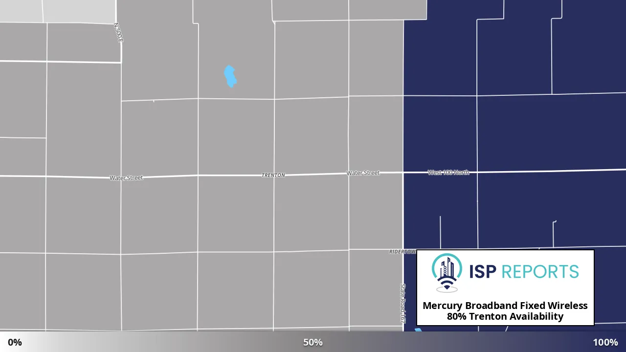 Trenton, IN map of internet availability