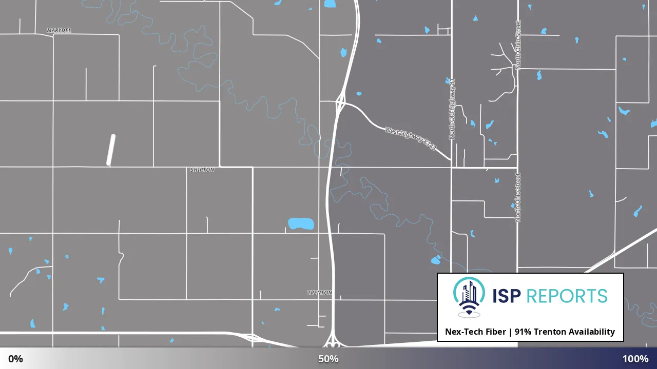 Trenton, KS map of internet availability