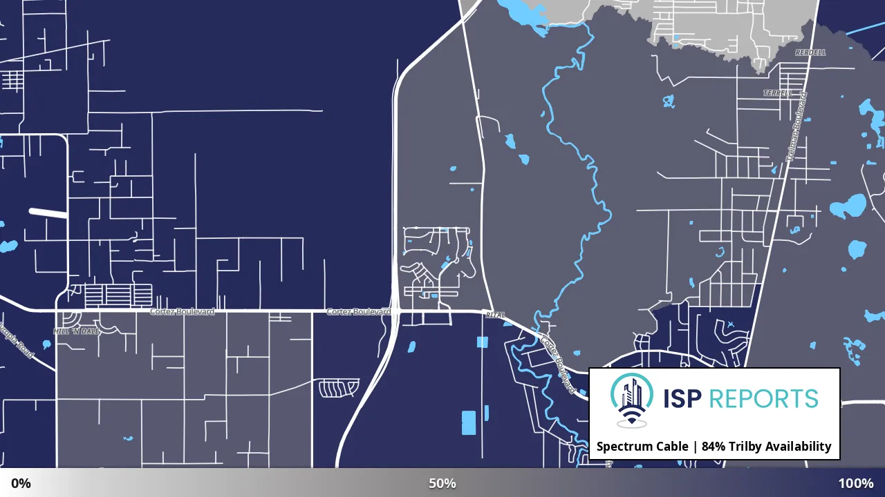 Trilby, FL map of internet availability