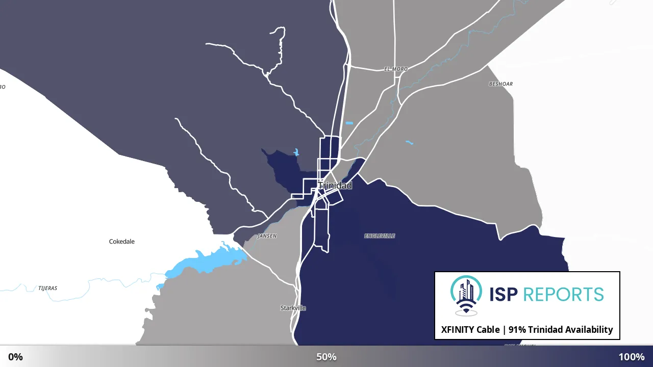 Trinidad, CO map of internet availability