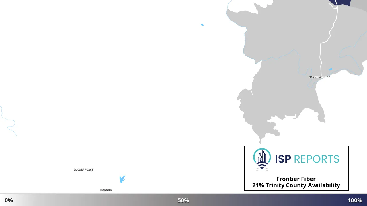 Trinity County, CA map of internet availability