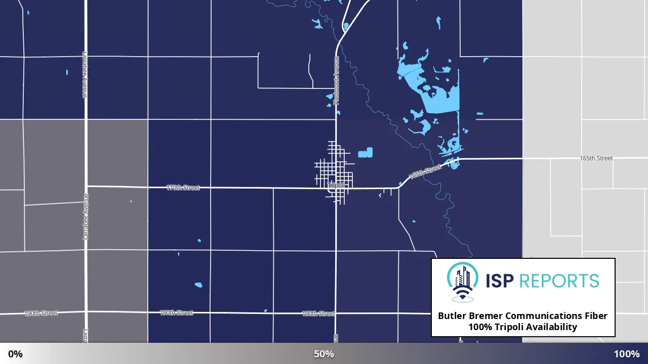 Tripoli, IA map of internet availability