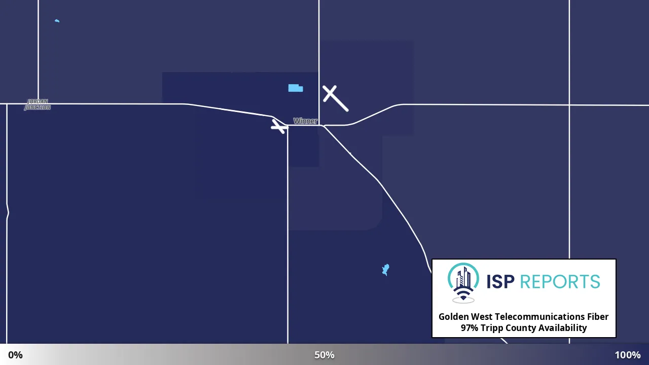 Tripp County, SD map of internet availability