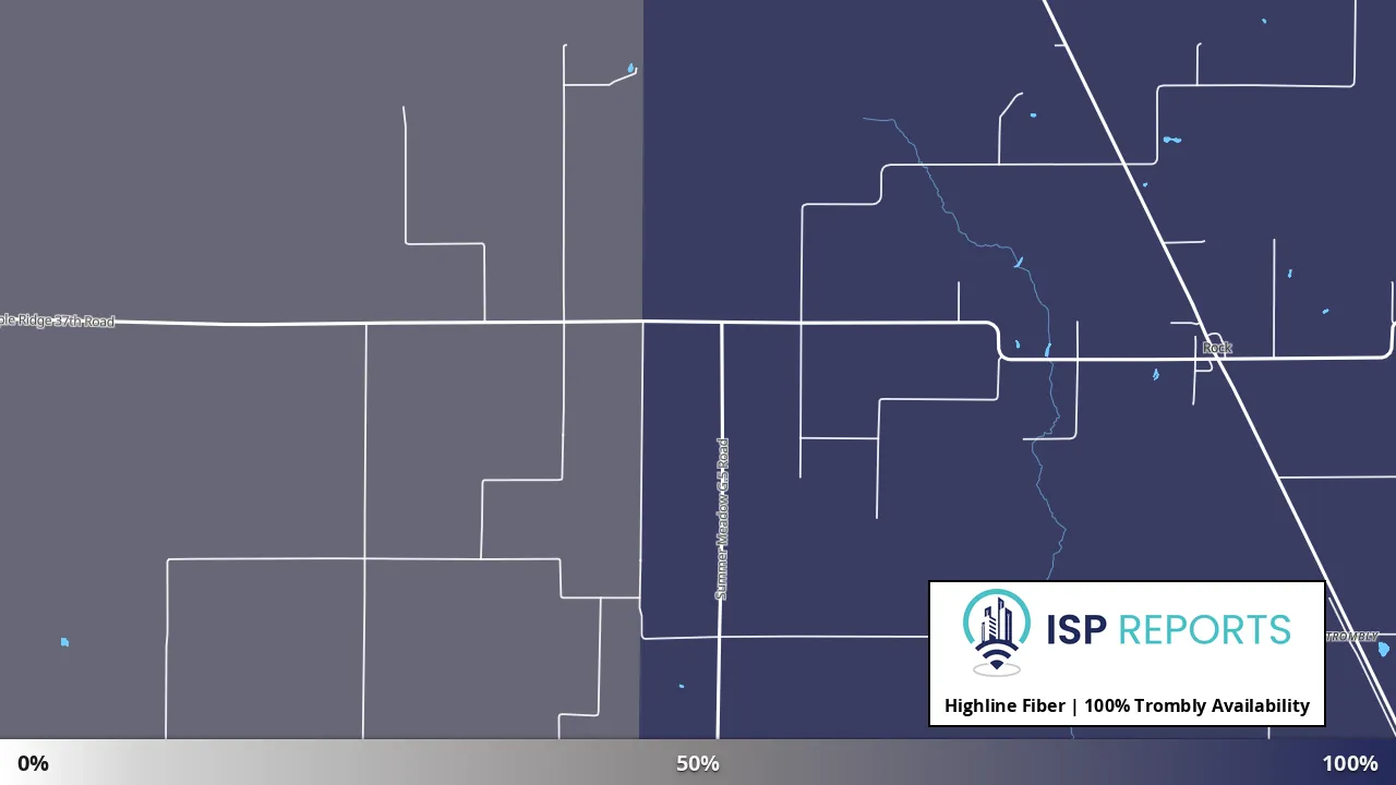 Trombly, MI map of internet availability
