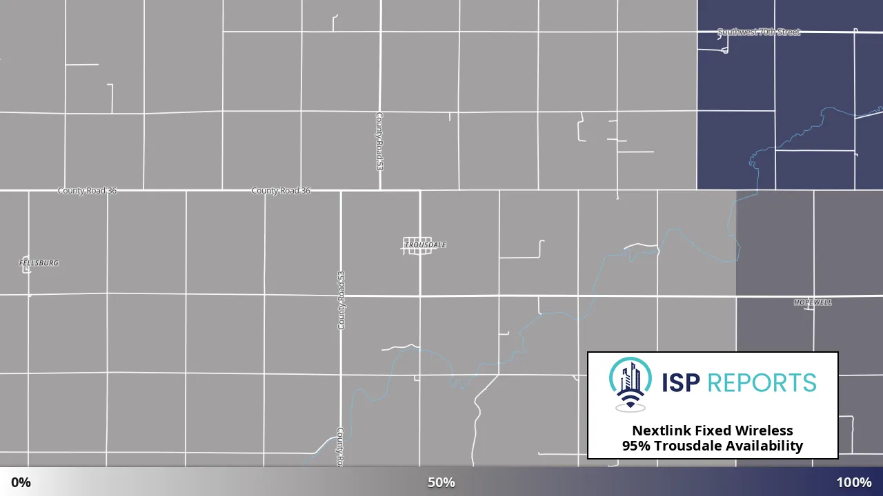 Trousdale, KS map of internet availability