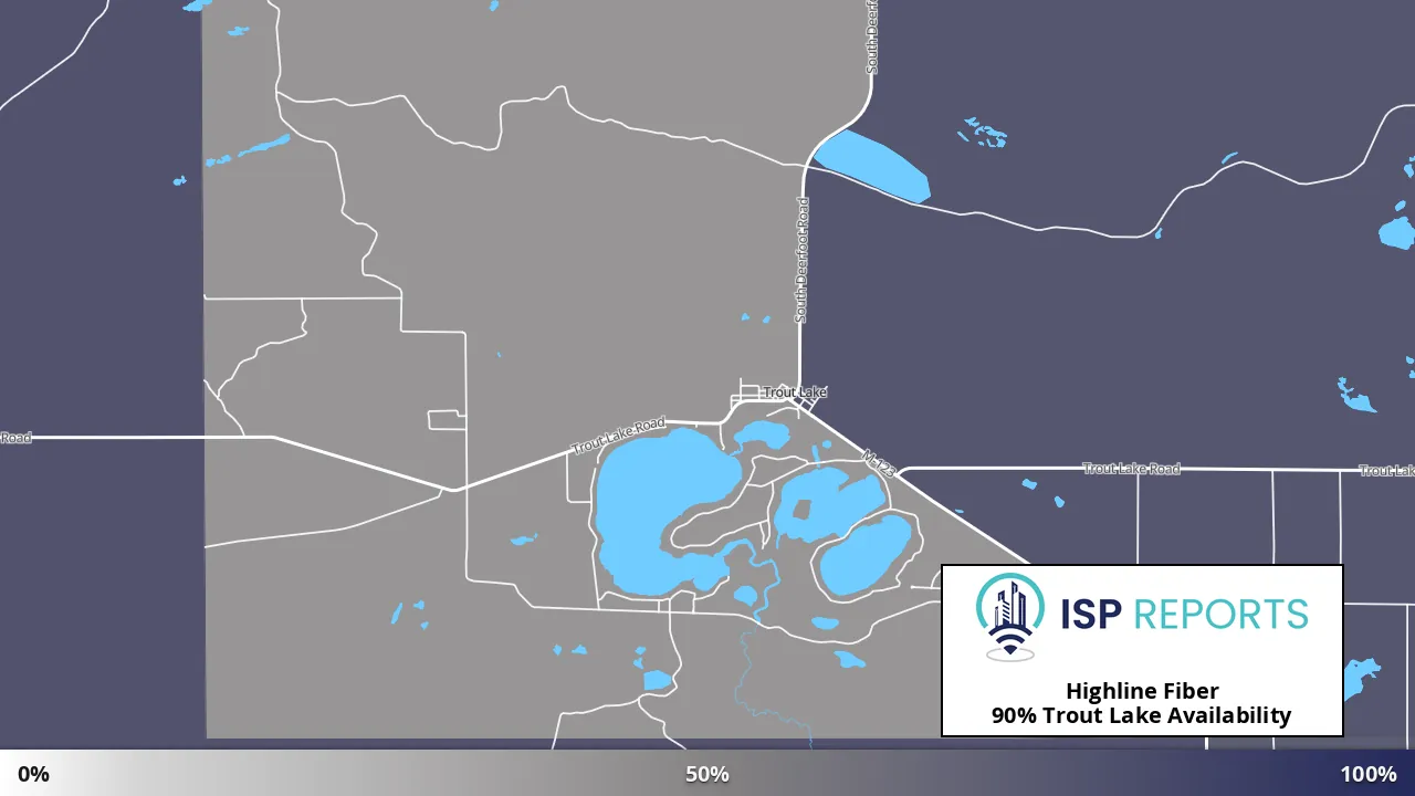 Trout Lake, MI map of internet availability