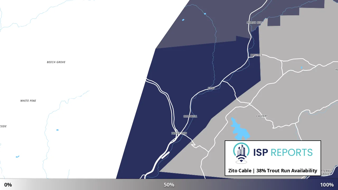 Trout Run, PA map of internet availability