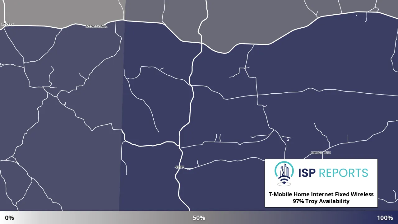 Troy, AR map of internet availability
