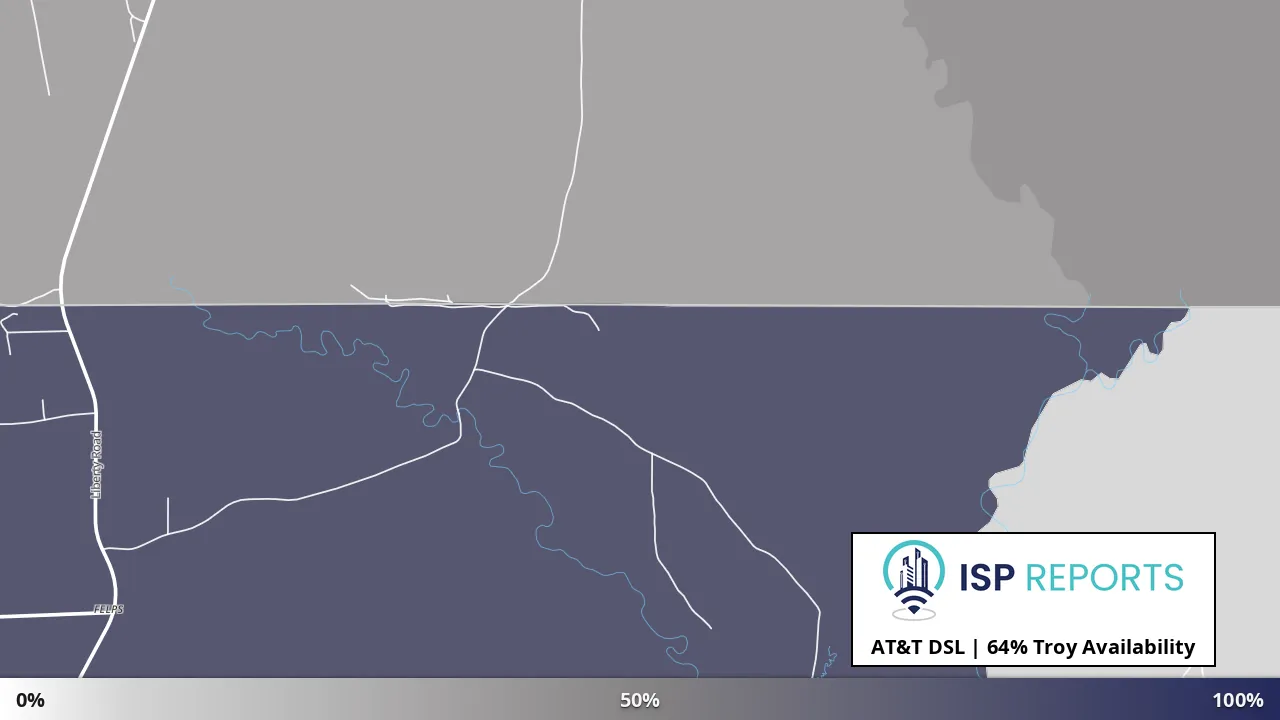 Troy, LA map of internet availability
