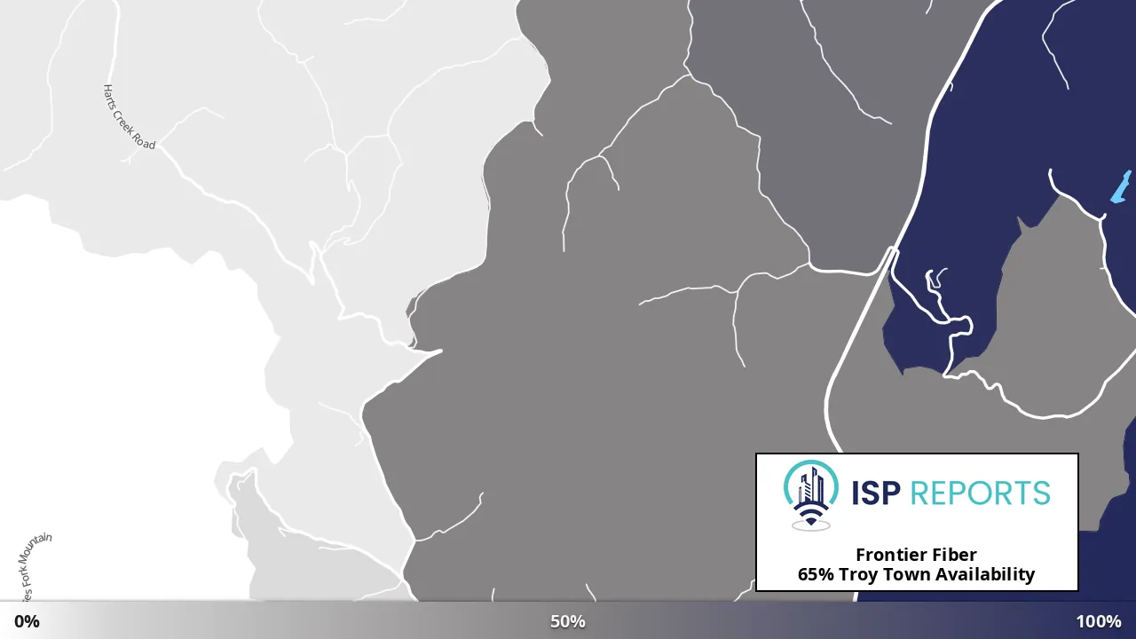 Troy Town, WV map of internet availability