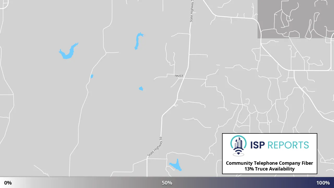 Truce, TX map of internet availability