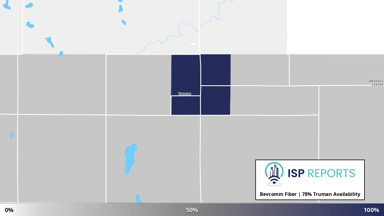 Truman, MN map of internet availability
