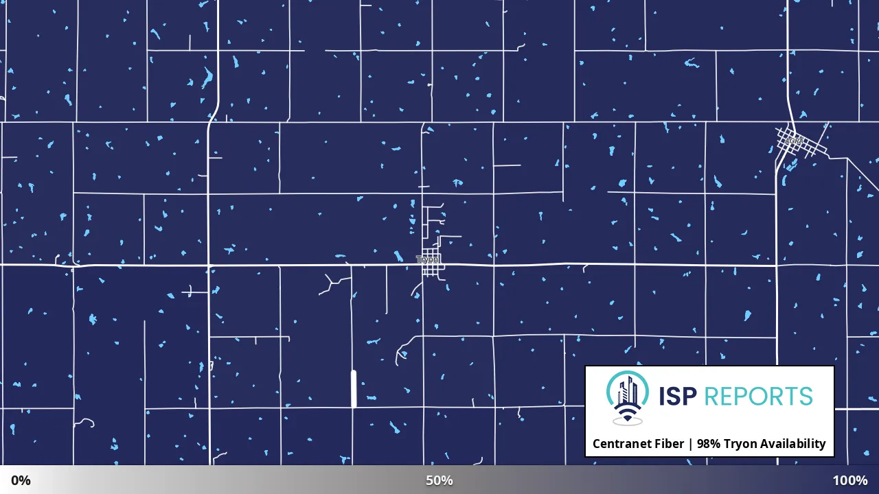 Tryon, OK map of internet availability