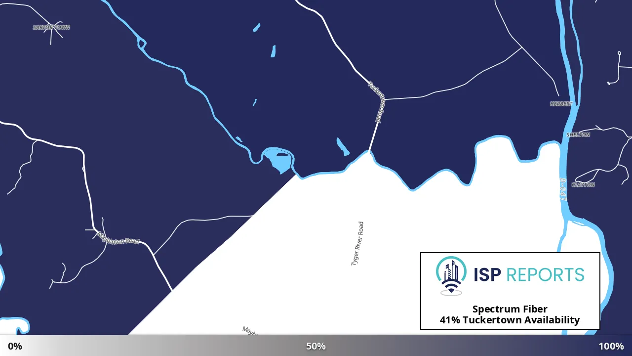 Tuckertown, SC map of internet availability