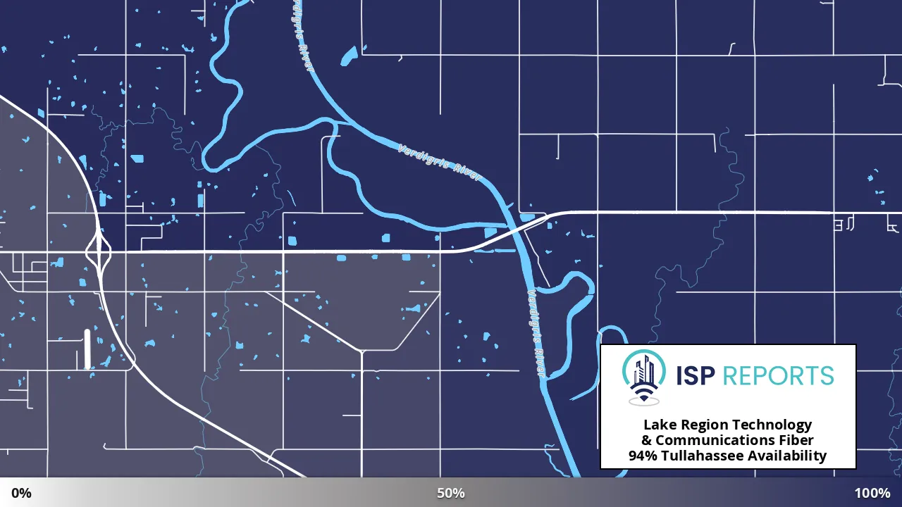 Tullahassee, OK map of internet availability