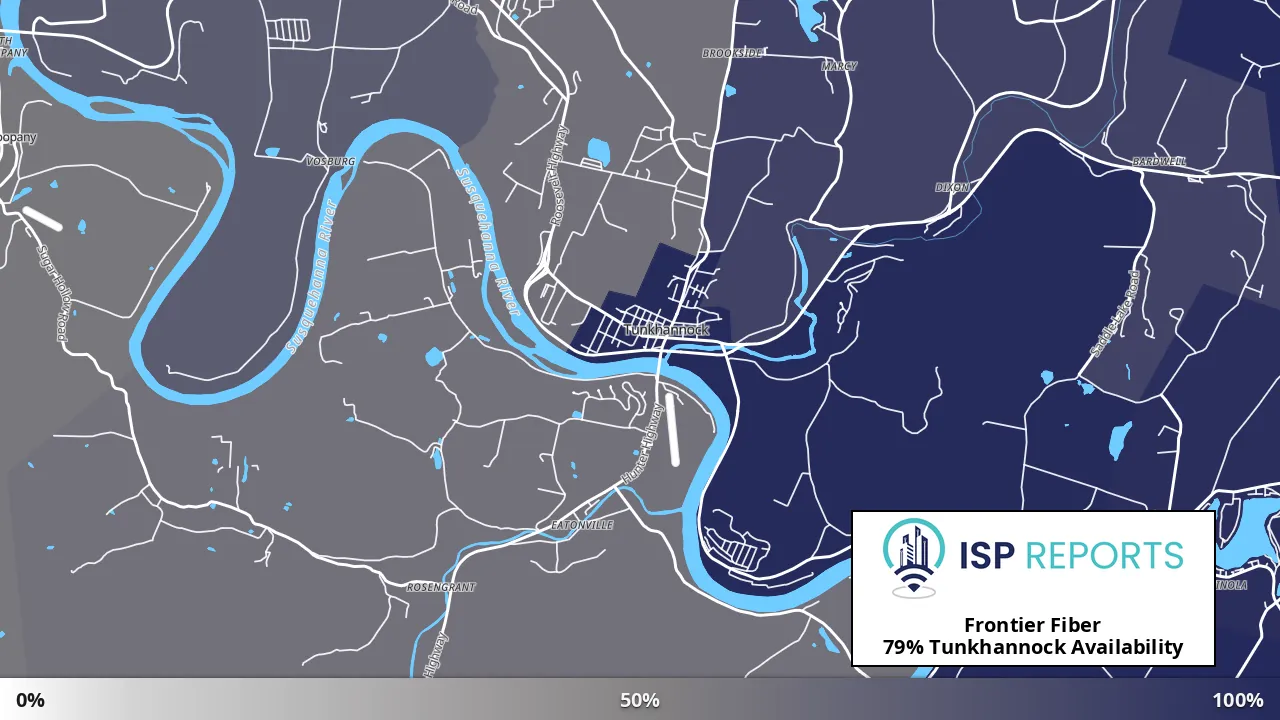 Tunkhannock, PA map of internet availability