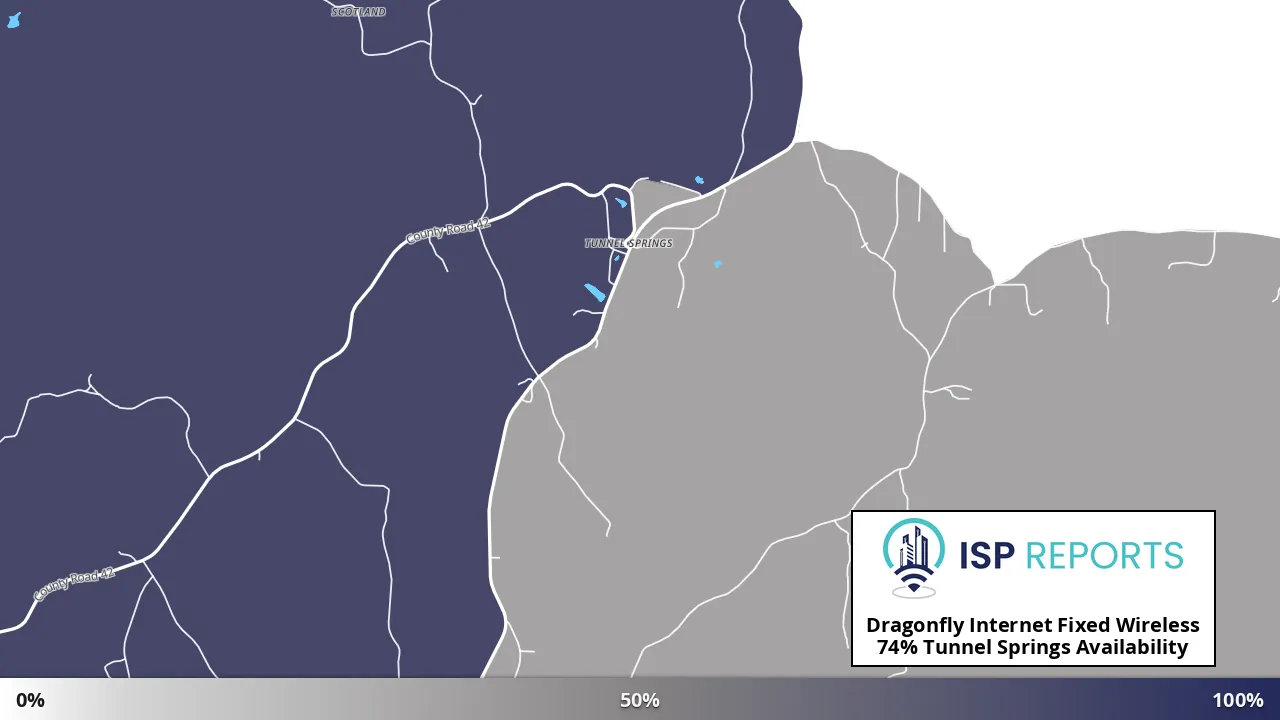 Tunnel Springs, AL map of internet availability