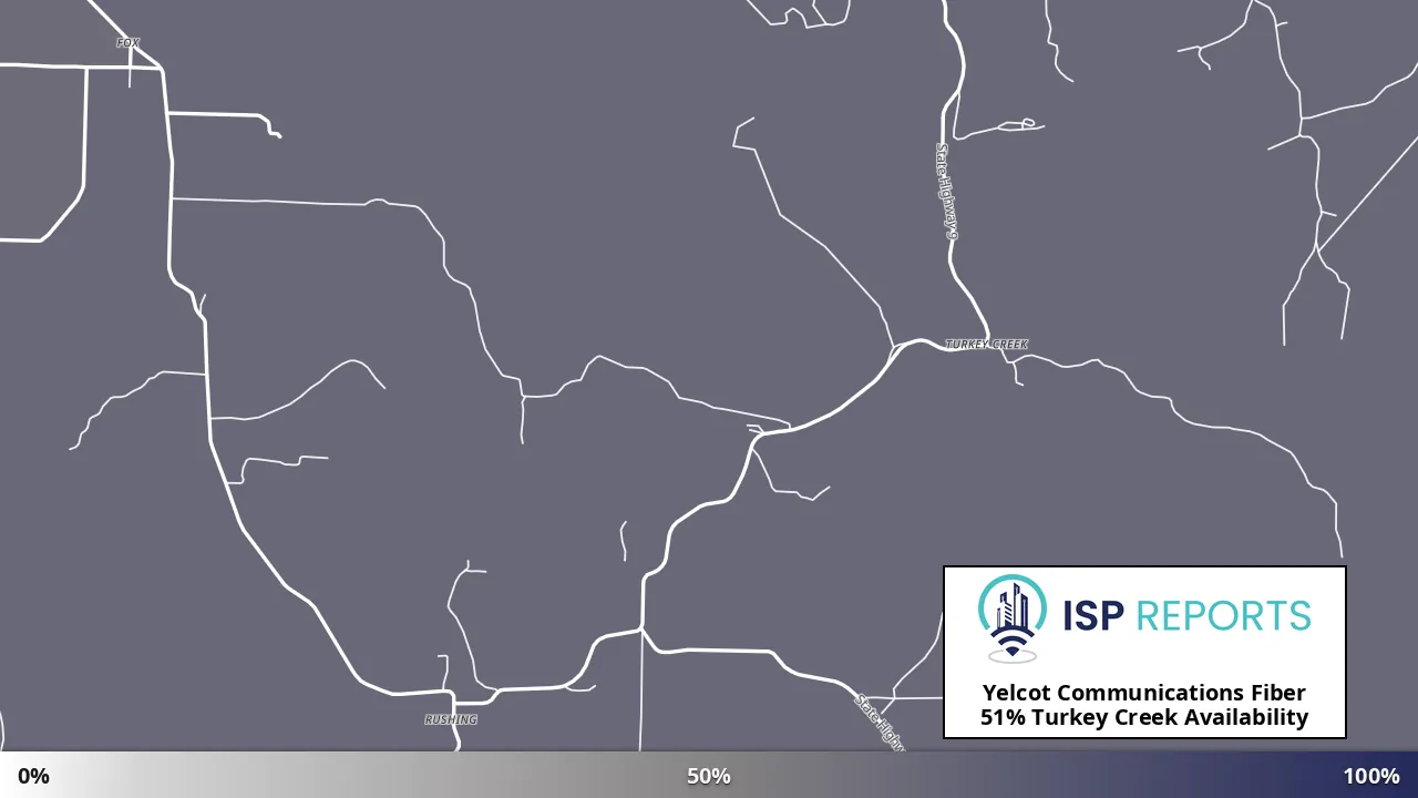 Turkey Creek, AR map of internet availability