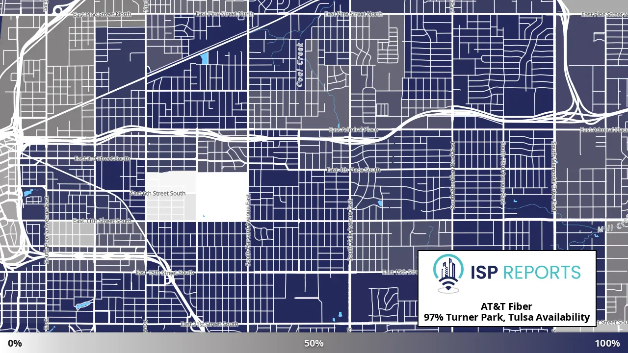 Turner Park, Tulsa, OK map of internet availability