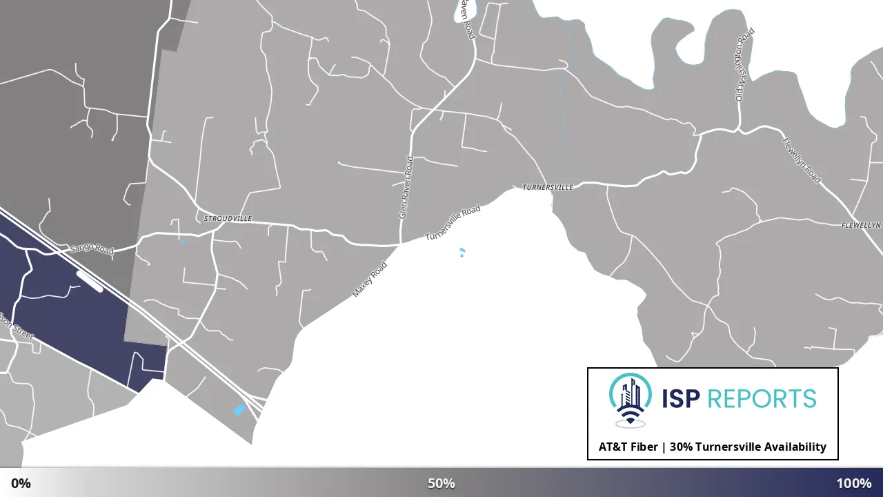 Turnersville, TN map of internet availability